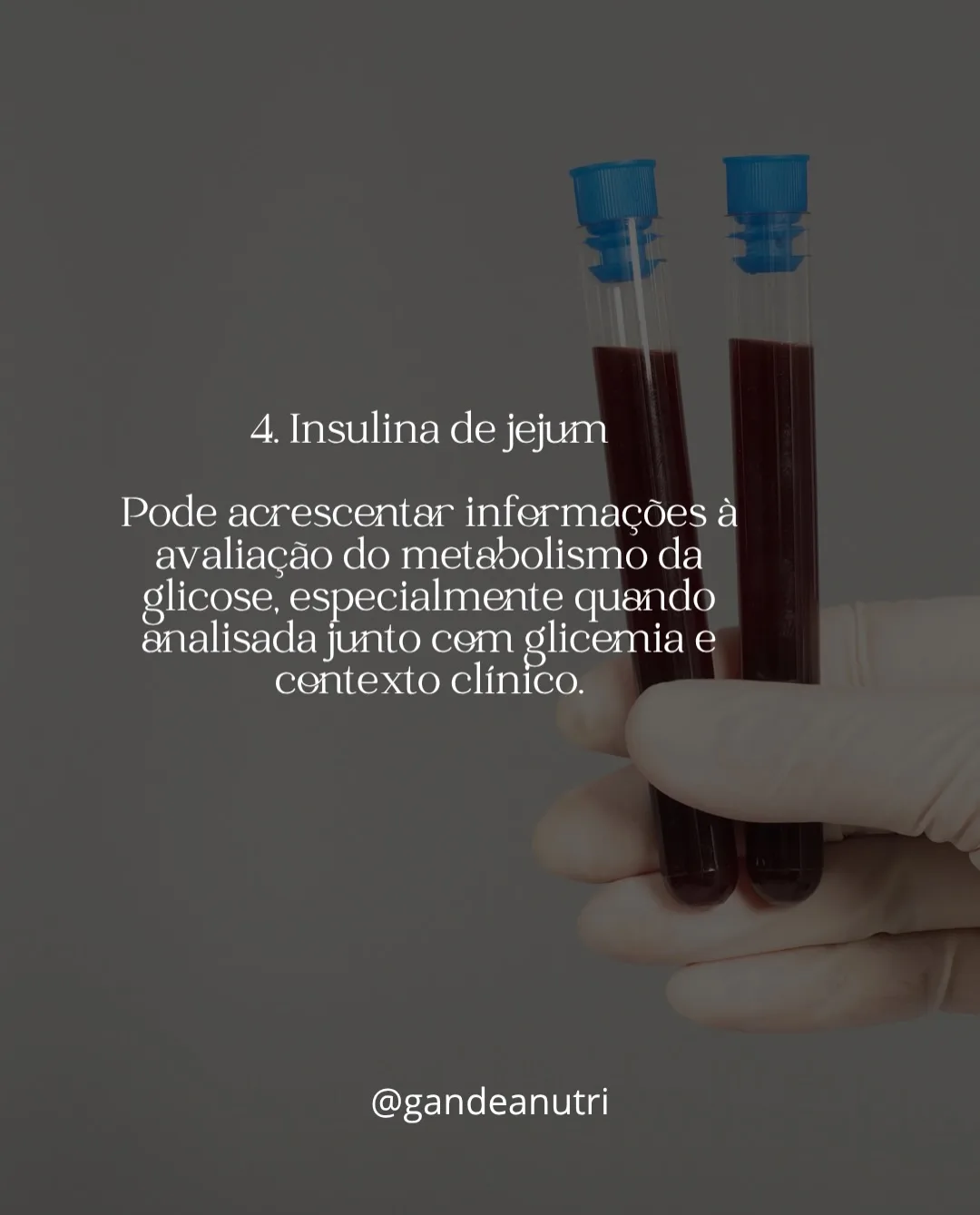 Post educativo da nutricionista Tatiane Gandea: Insulina de jejum